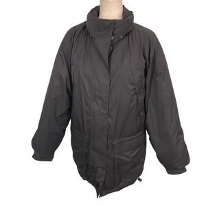 Eddie Bauer Puffer Womens Large Black Goose Down Parka Outdoor Nylon